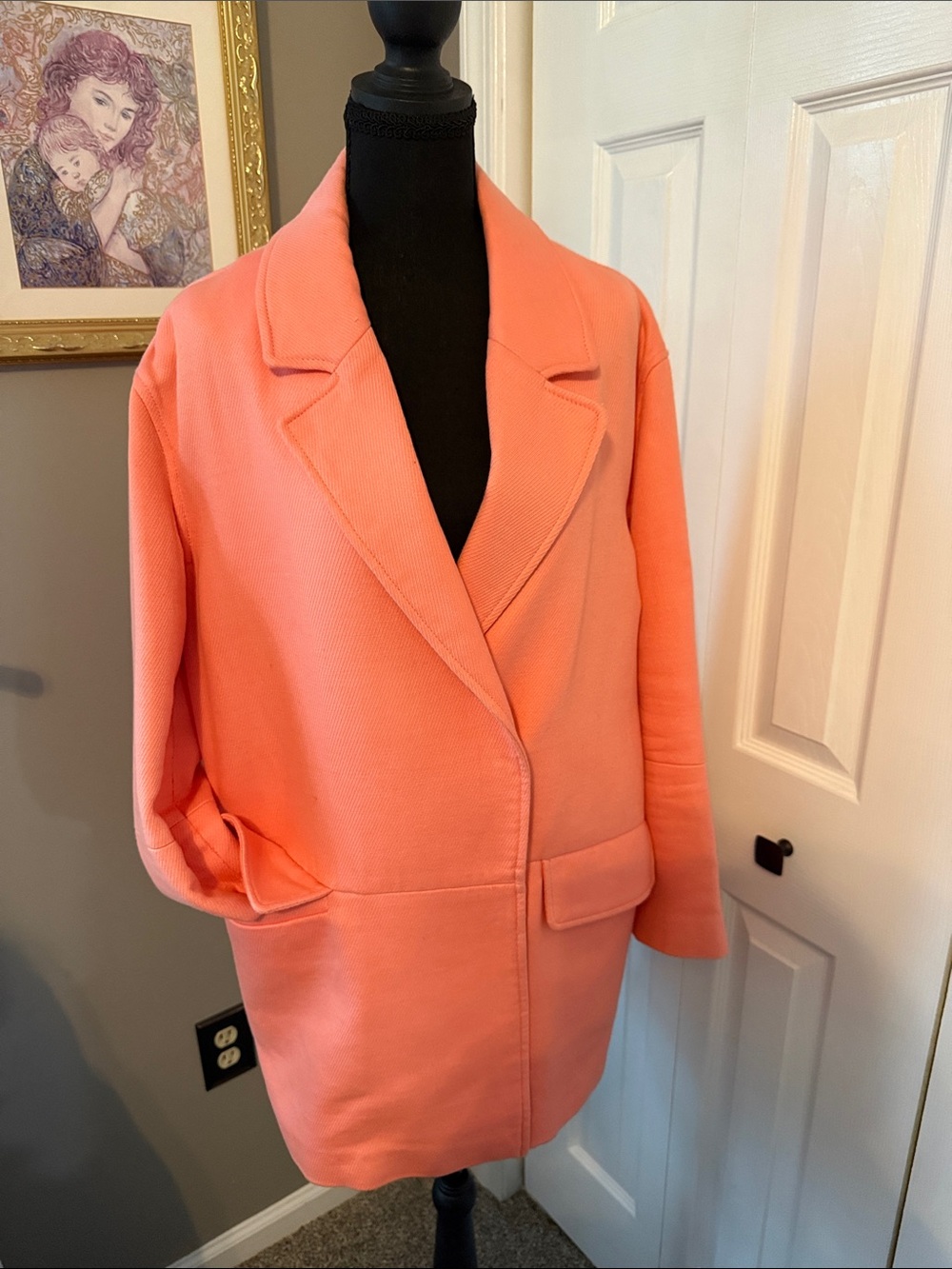 Zara TRF Oversized Coral Pink Coat